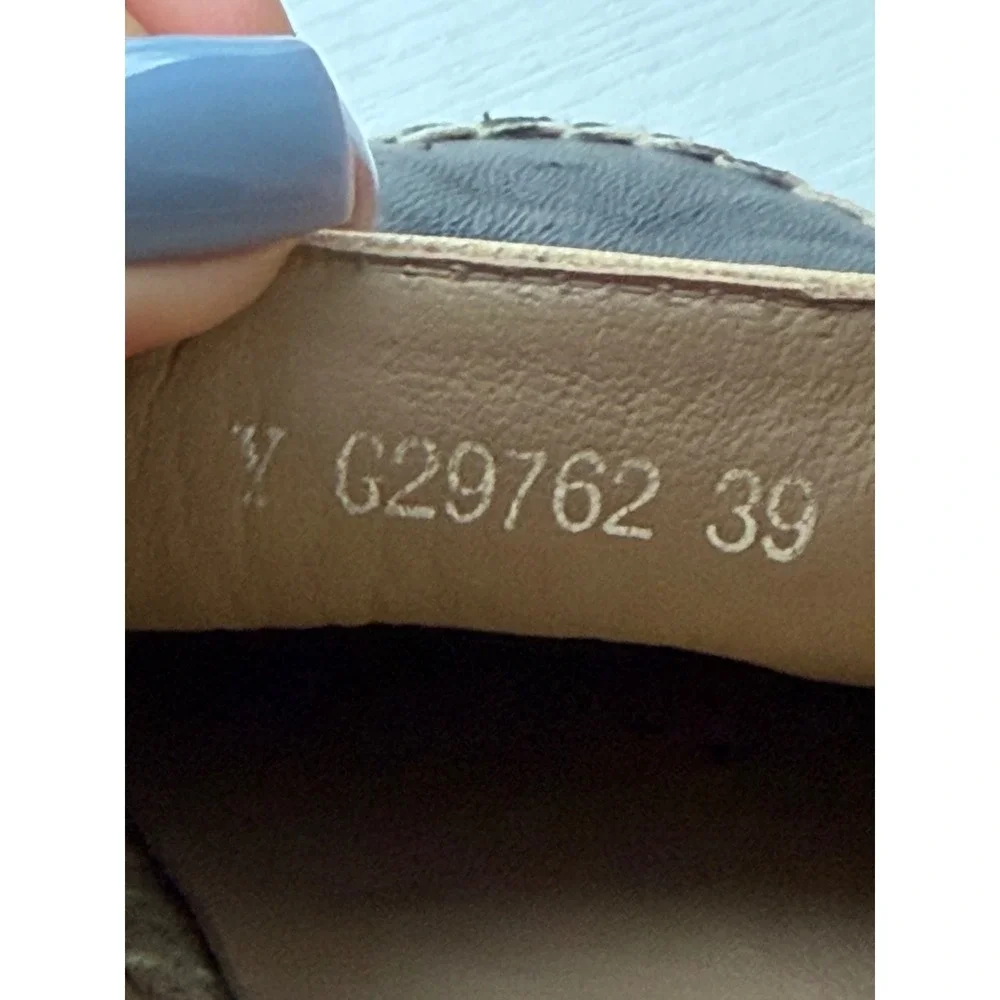 Chanel CC Espadrilles Beige Black Cap Toe Leather Flats Size 39 Lambskin - Picture 13 of 16